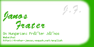 janos frater business card